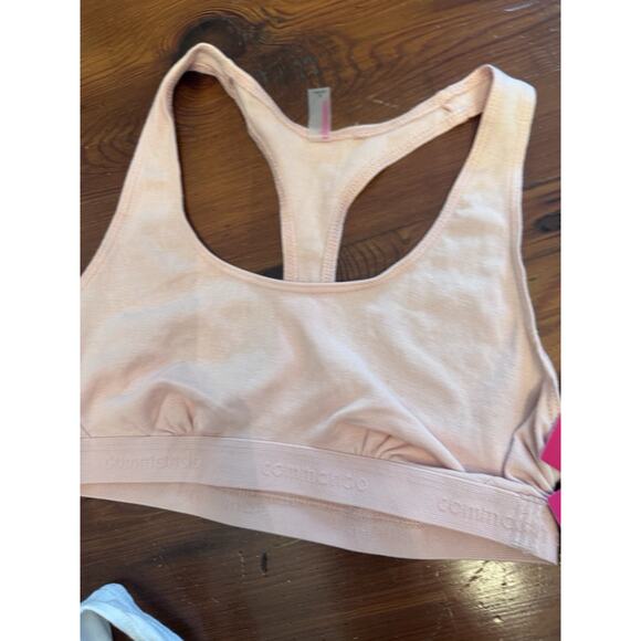 Commando White & Apricot Stretch Cotton Racerback Bralette Bundle Sz S NWT - Picture 9 of 14